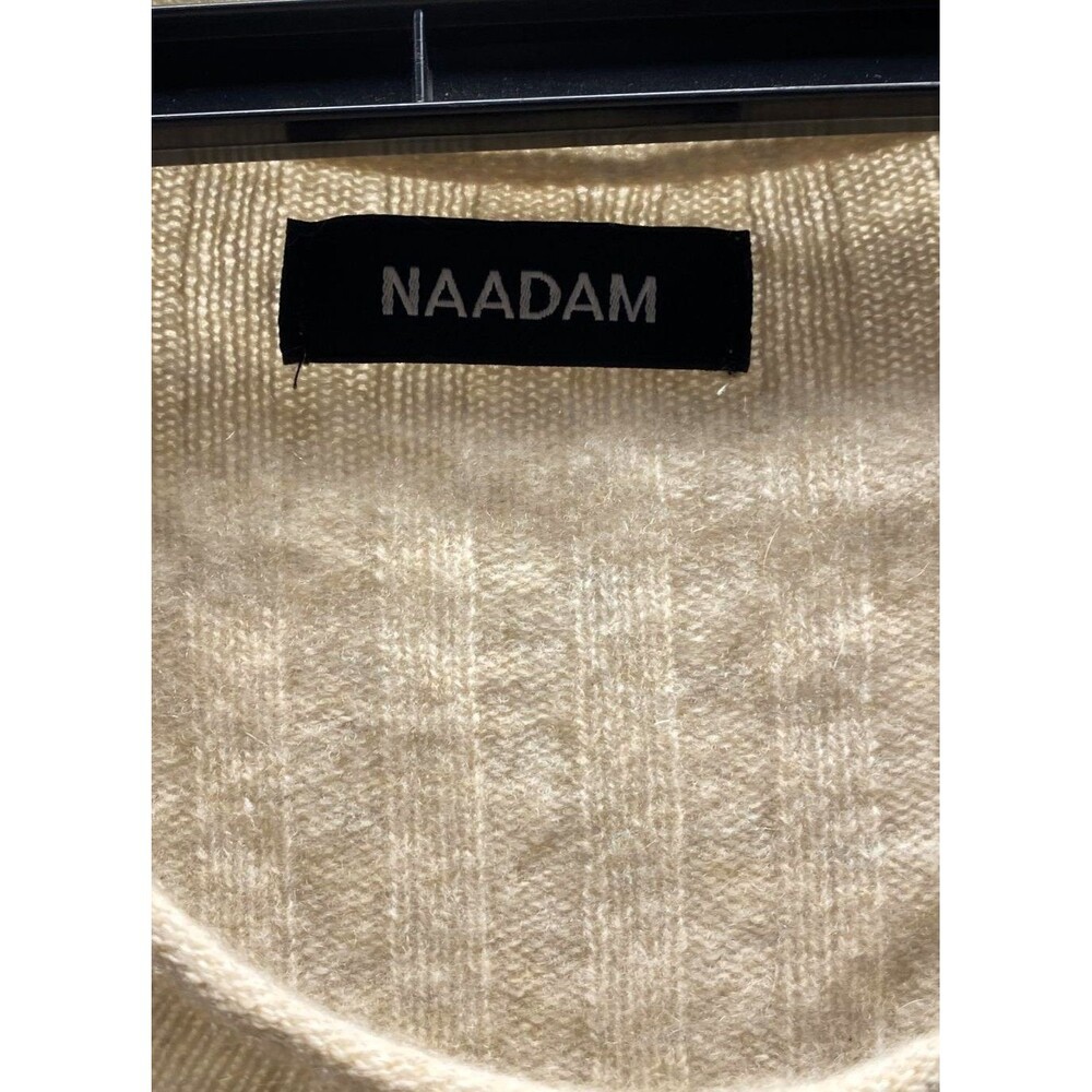 NAADAM Beige Cashmere Ribbed Knit Crewneck Sweater Womens